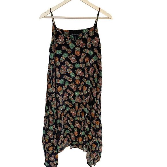 Cynthia Rowley Black & Yellow Pineapple Print Skater Dress Small Playful Chic - Picture 6 of 9